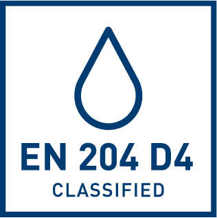 EN 204 D4 ūdensizturības klasifikācija