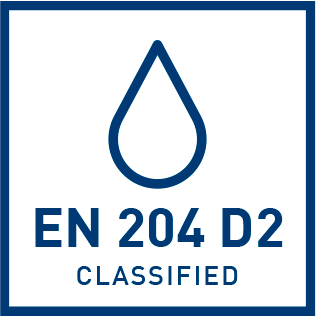 EN 204 D2 ūdensizturības klasifikācija